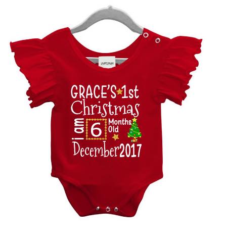 1st Christmas Baby Body Romper