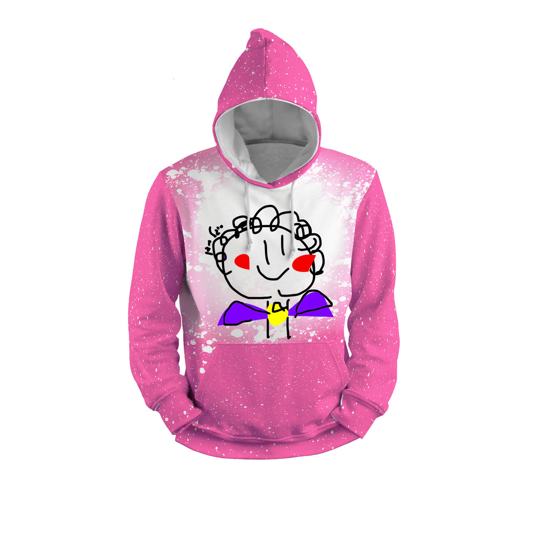 Boy - Faux Bleach Design Hoodie - Plus Sizes