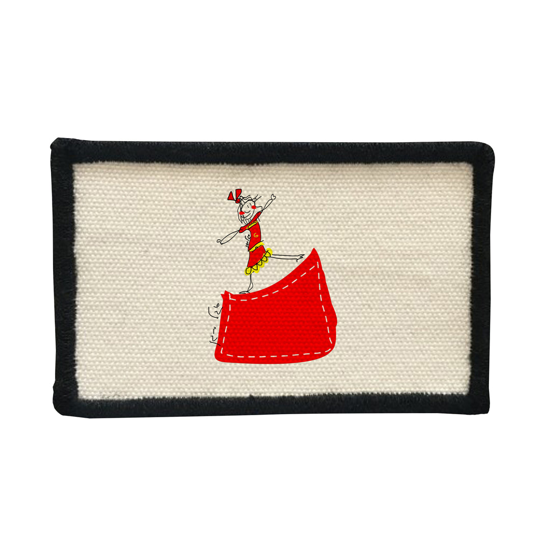 Red Pocket Girl Patches Rectangle