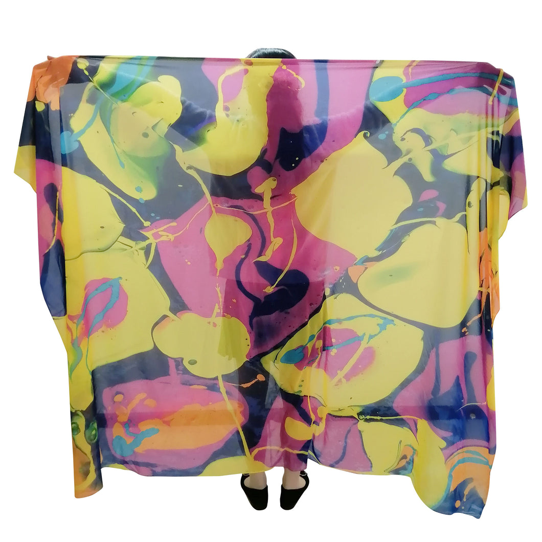 Abstract Square Chiffon Large Scarf