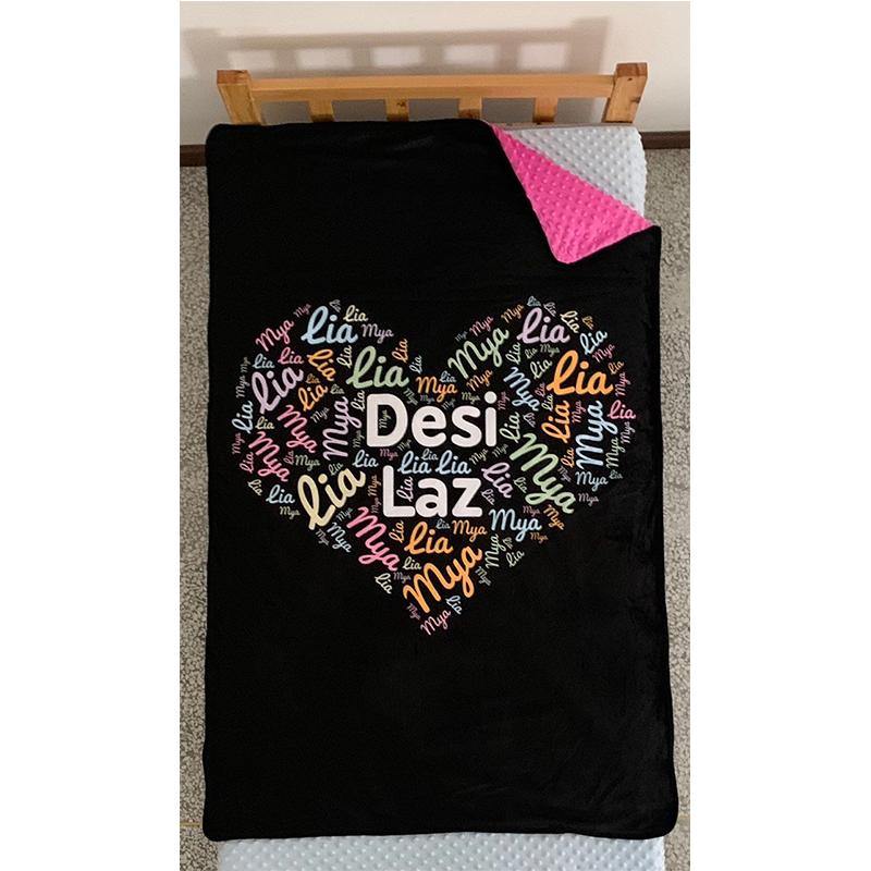 Heart of Names Mink Blanket - Blanketale