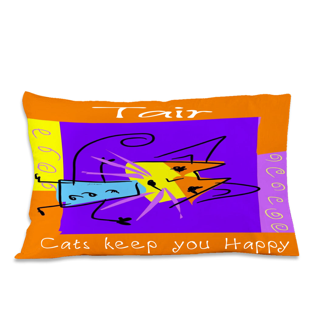 Happy Cat Pillow Cover